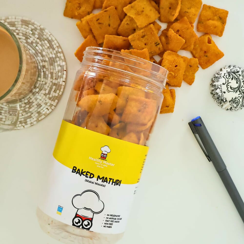 Healthy Master Baked Makai Masala Mathri Healthy Namkeen Snacks