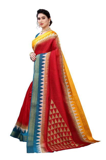 Vamika Maroon Linen Jari Border Saree Online At Low Price