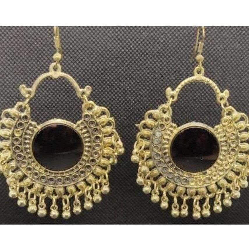 MS Fashion India Oxidized Gold Color Earrings German Silver Traditional Drops And Danglers