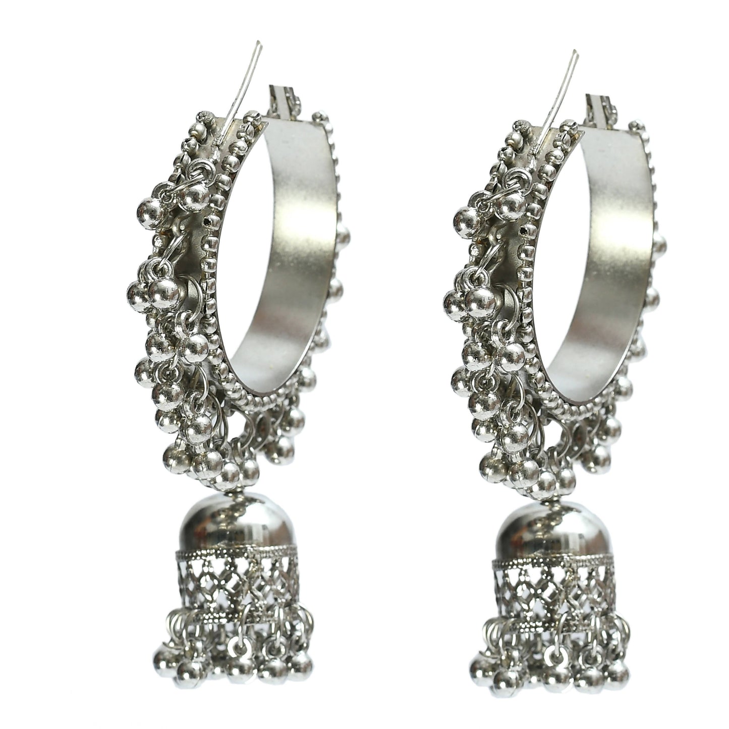 Mominos Fashion Johar Kamal Oxidised Silver-Plated Heart Design Necklace Choker Set For Women