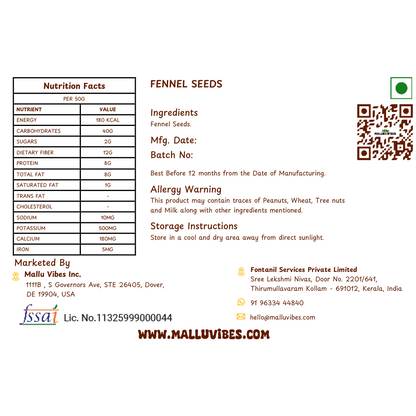 Mallu Vibes Fennel Seeds