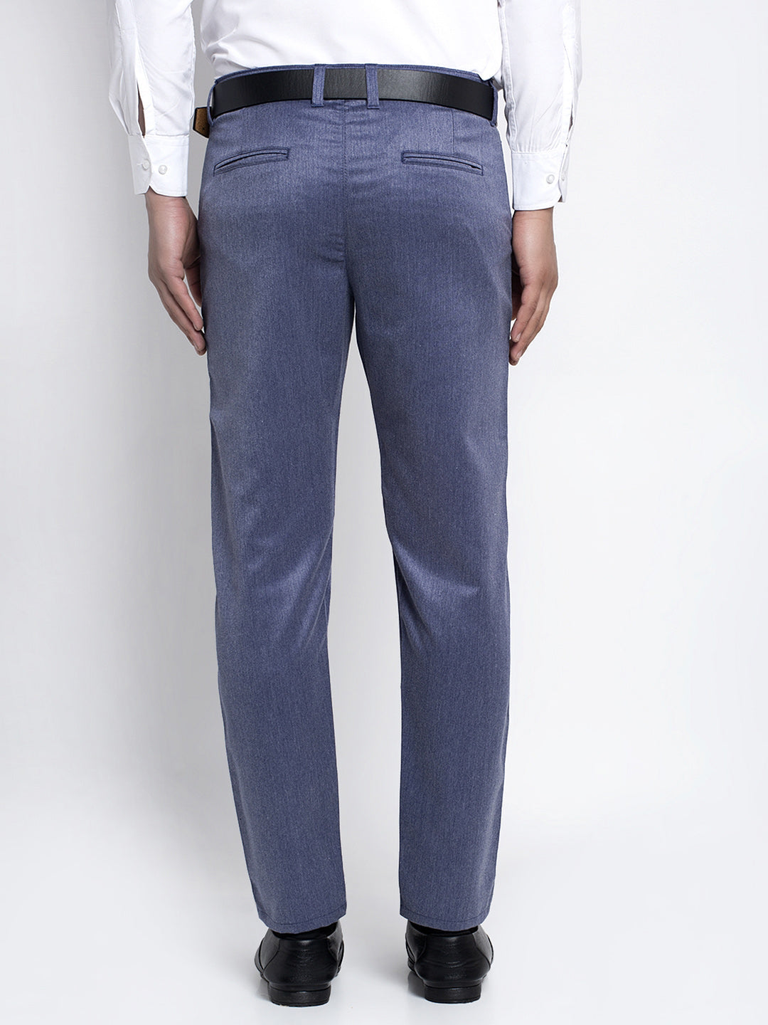 Jainish Men's Blue Cotton Solid Formal Trousers ( FGP 265Navy )