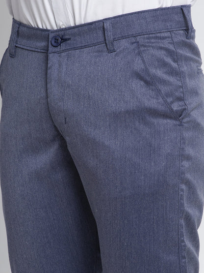Jainish Men's Blue Cotton Solid Formal Trousers ( FGP 265Navy )