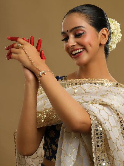 Ruby Raang Gold Chand Kundan Haath Phool