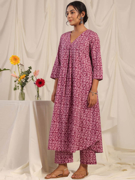 Anayna Women Printed Empire Pure Cotton Kurta with Trousers