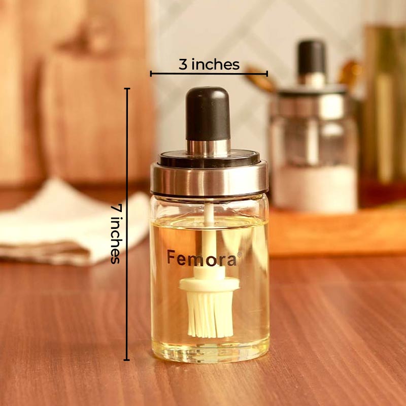 Borosilicate Glass Brush Jars | 250 ML | Set of 3