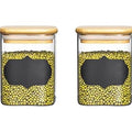 Glass Bamboo Lid Air Tight Jar | 450 ml | Set of 2