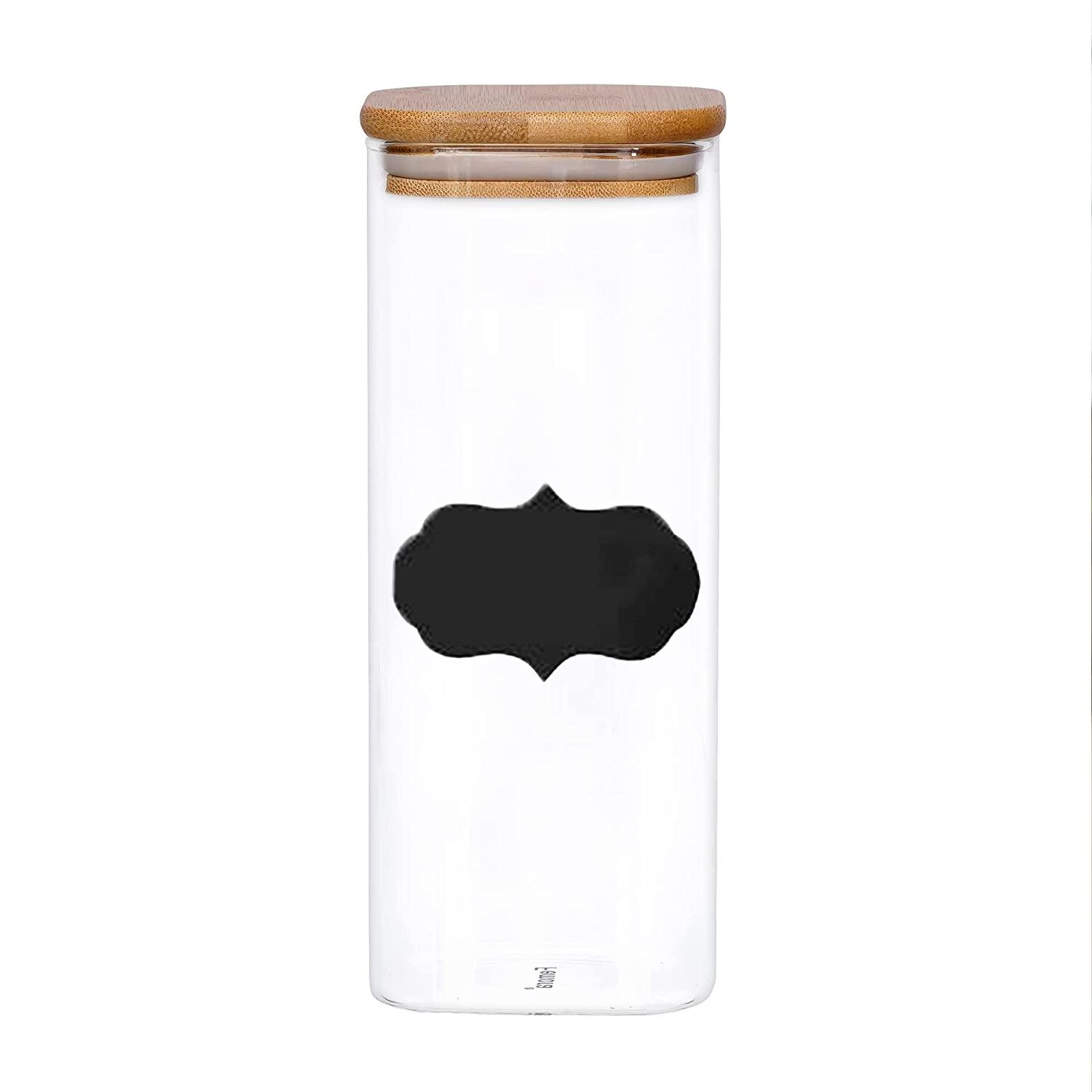 Glass Bamboo Lid Air Tight Jar | 700 ml | Set of 4