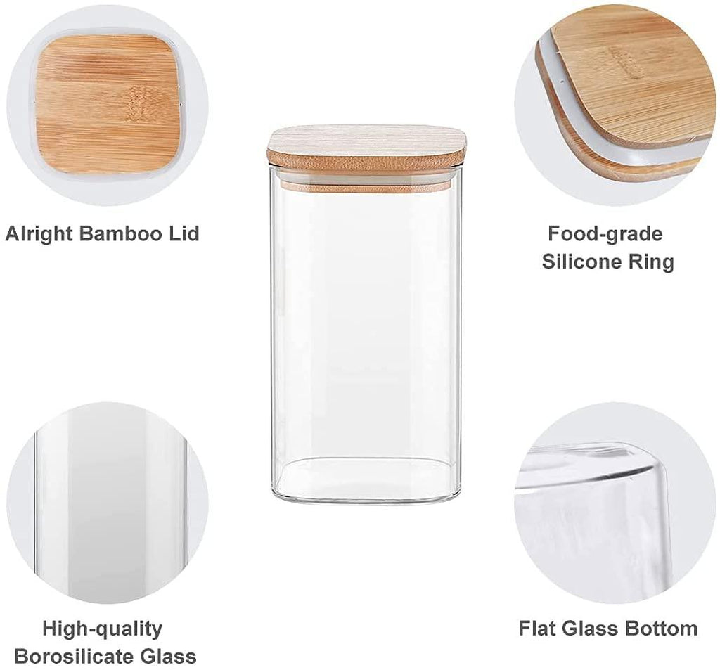 Glass Bamboo Lid Air Tight Jar | 700 ml