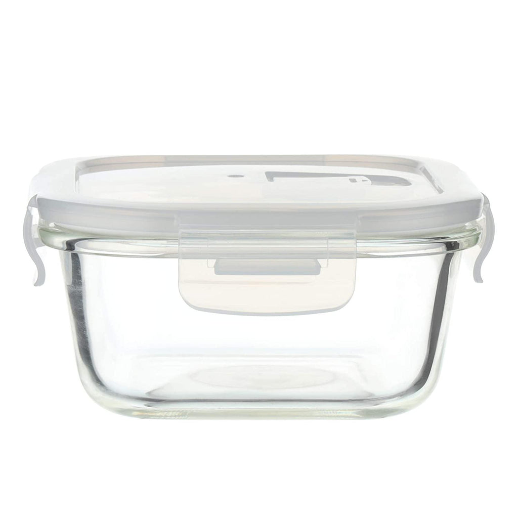 Borosilicate Glass Square Container Camel Black Lunch Box | 300ml | Set of 2