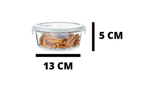 Borosilicate Glass Round Container Grey Black Canvas Lunch Box | 380 ml | Set of 2