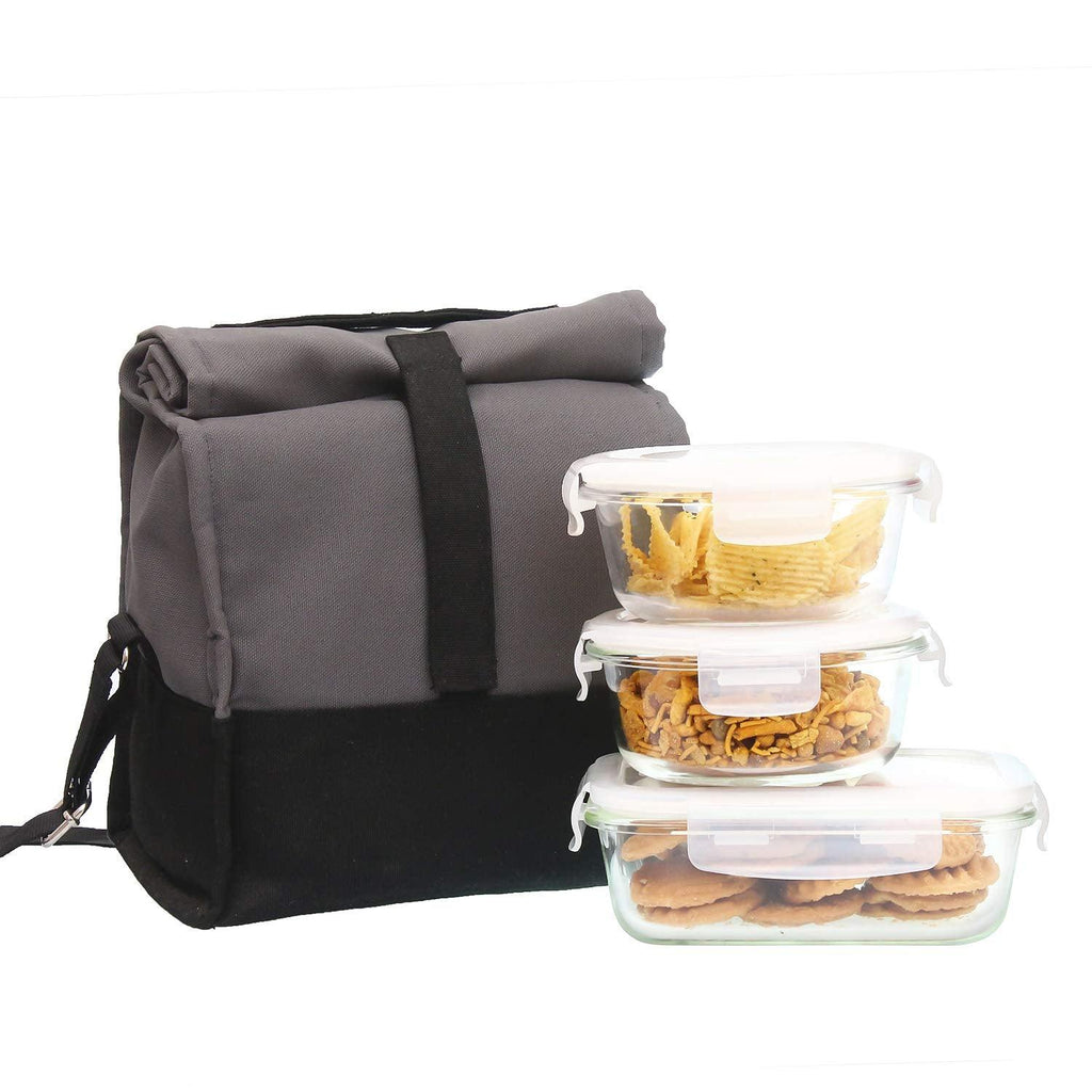 Glass Container Lunch Box | Set of 3 | Multiple colours