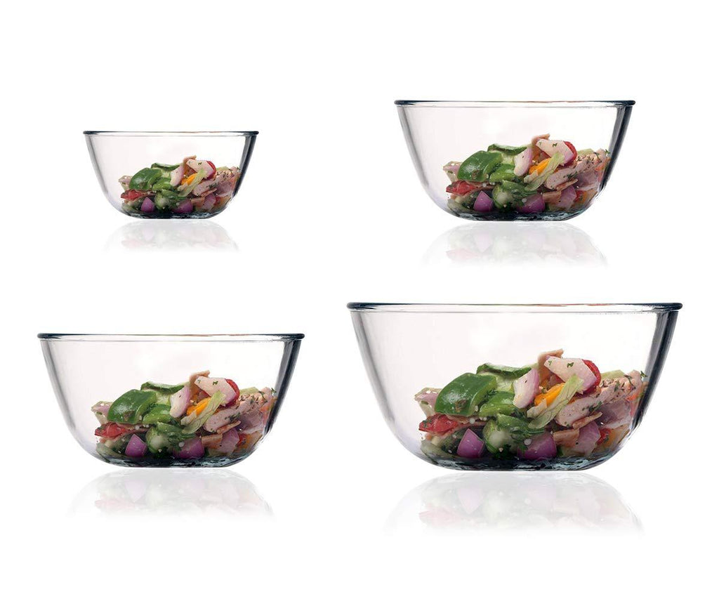 Round Glass Mixing Bowl | 400 ml, 700 ml, 1L & 1.6L | Set of 4