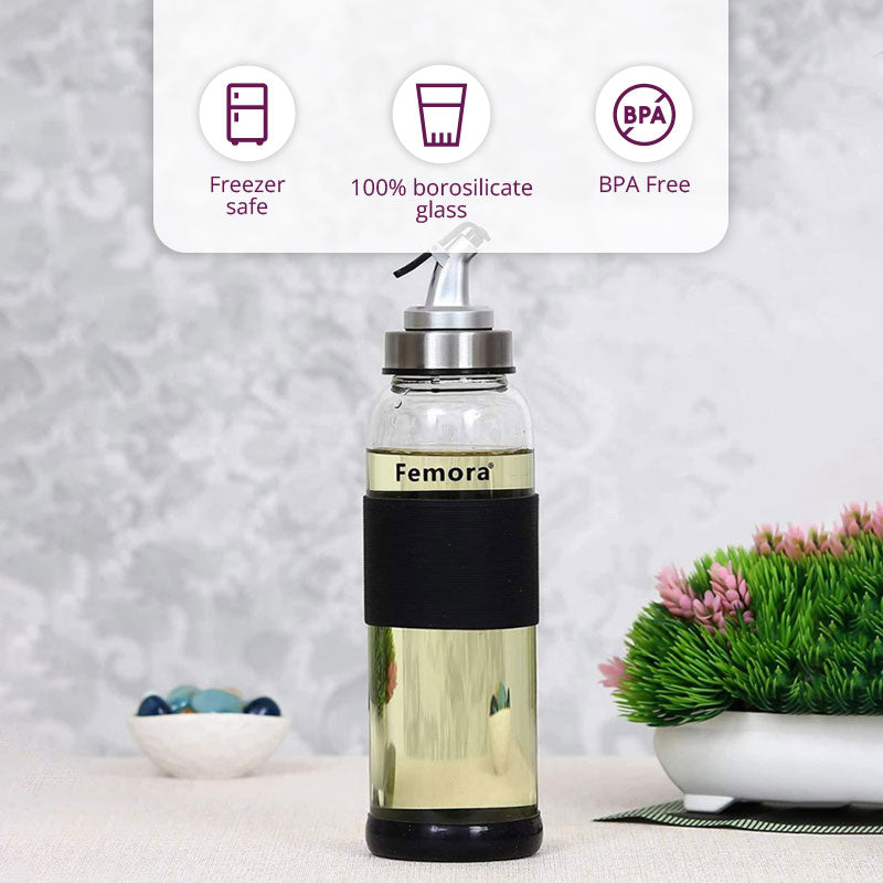Borosilicate Glass Oil Dispenser with Lid | 500ml