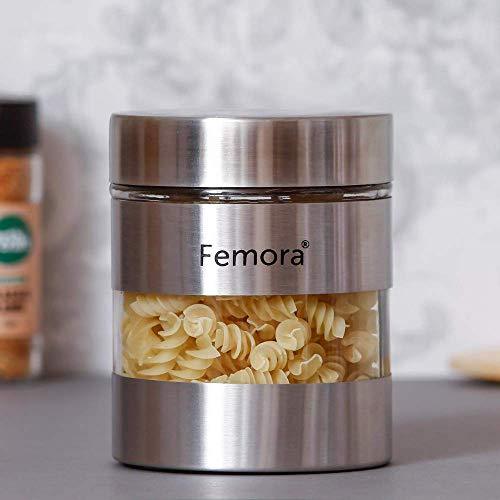 Metallic Clear Glass Kitchen Storage Jar | 700 ml