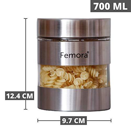 Metallic Clear Glass Kitchen Storage Jar | 700 ml