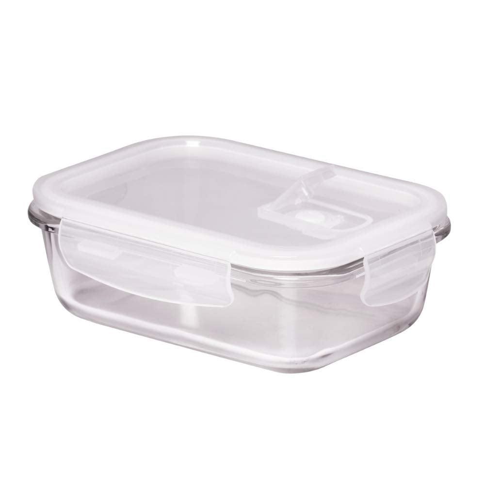 Borosilicate Glass Rectangle Food Storage Container with Air Vent Lid | 400 ml | Set of 2