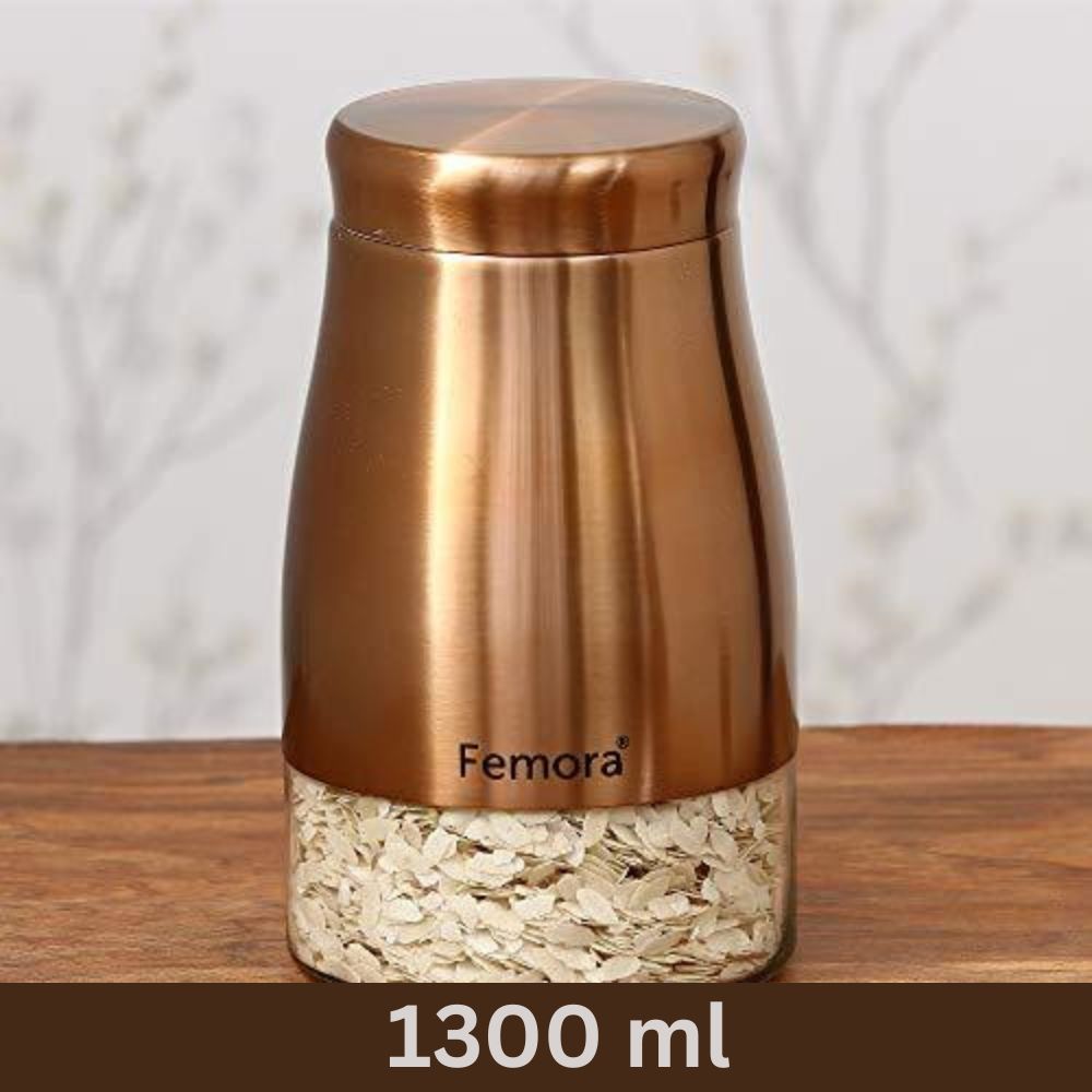 Clear Glass Rose Gold Storage Jar | 900ml, 1.3L & 1.7L