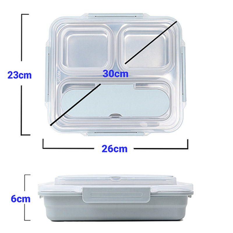 High Stainless Steel Lunch Box | 3 Compartments