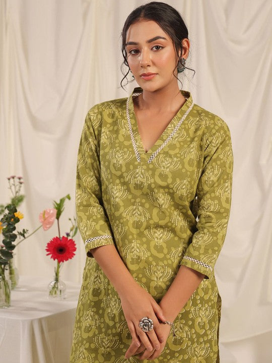 Anayna Women Floral Printed Thread Work Kurta