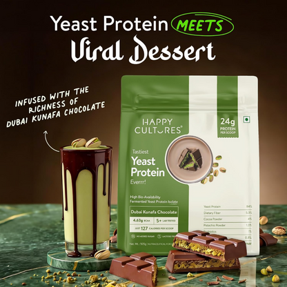 Happy Cultures 24g Protein Dubai Kunafa Chocolate Fermented Yeast Protein Isolate