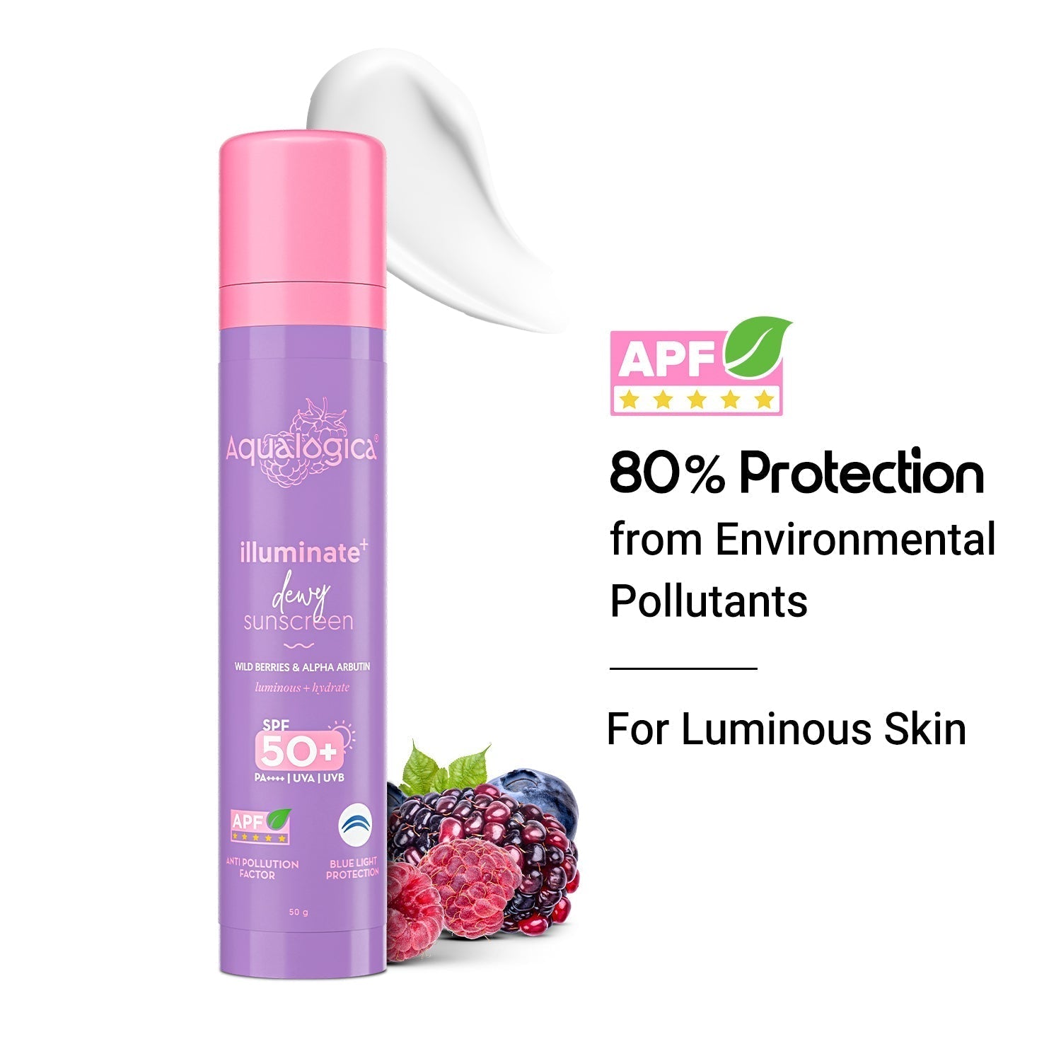 Aqualogica Illuminate+ Dewy Sunscreen SPF 50+ PA++++ - 50 gms