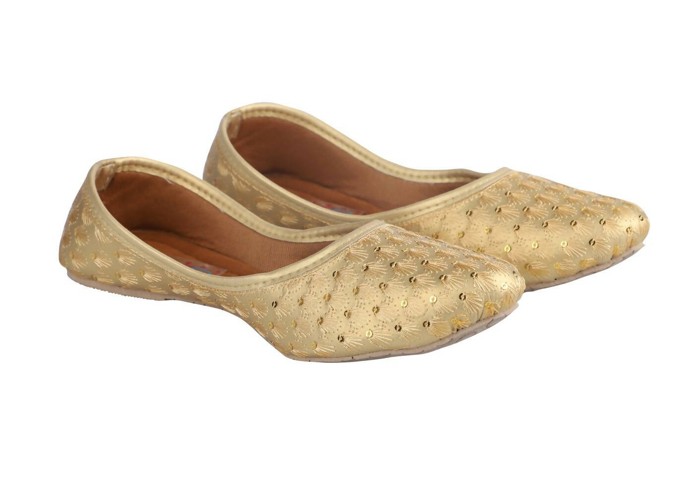 Tiny Bugs Girls Sequin Detailing Ethnic Juttis - Gold