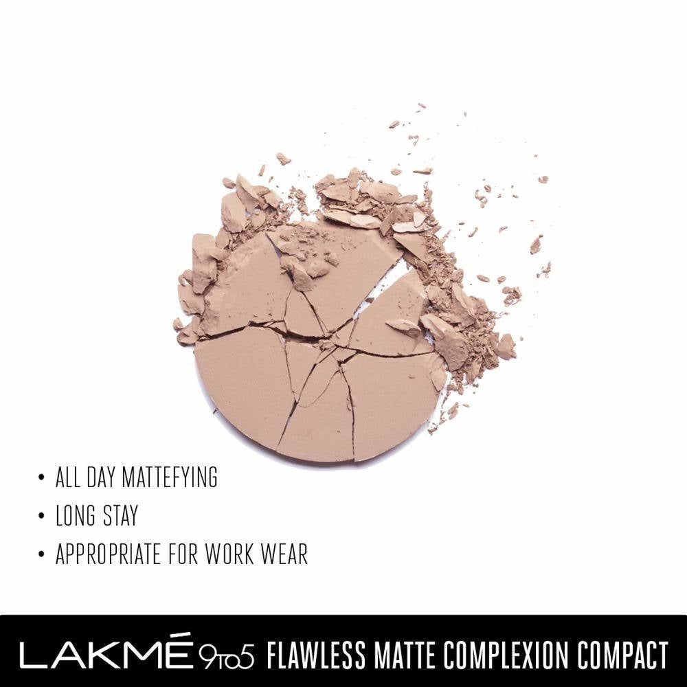 Lakme 9 To 5 Flawless Matte Complexion Compact  Almond - 8 gms
