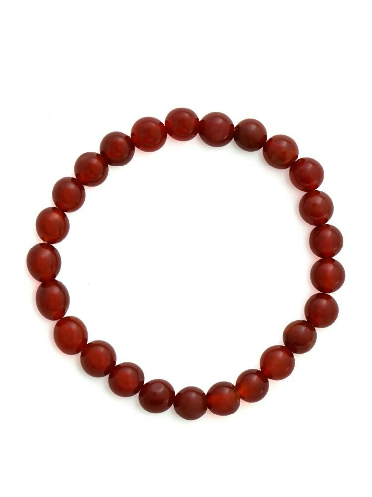 Red Carnelian Onyx Crystal Beads Bracelet - Ruby Raang