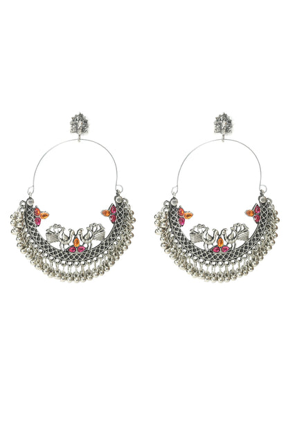 Mominos Fashion Johar Kamal Peacock Design Chandbali Earrings