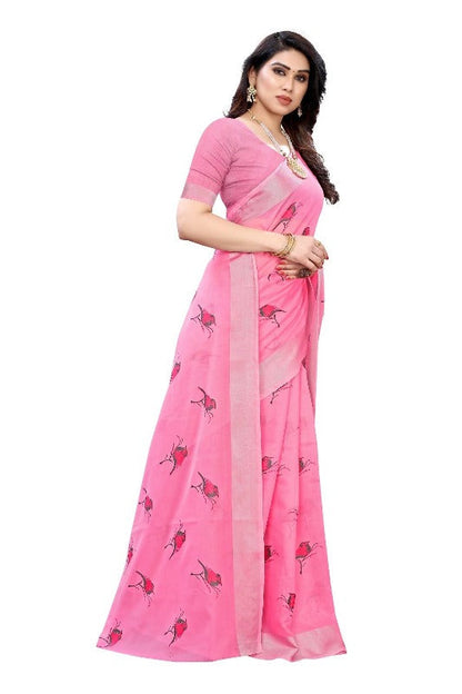 Vamika Pink Chanderi Designer Saree (SERIN PINK)