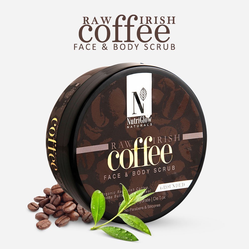 NutriGlow NATURAL'S Raw Irish Coffee Face & Body Scrub - 100 gms