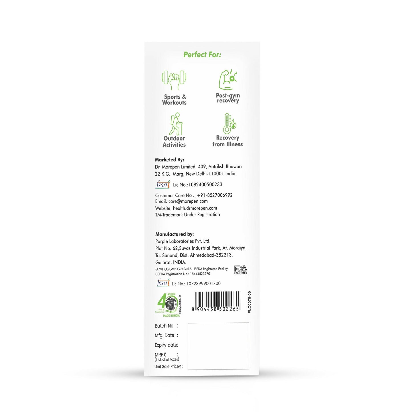 Dr. Morepen Hydrolyte Electrolyte & Vitamin Drink Mix - Lemon Lime