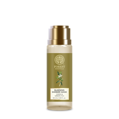 Forest Essentials Travel Size Silkening Shower Wash Oudh & Green Tea