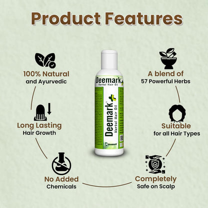 Deemark Hair Oil Plus for Hair Growth & Thickness - 200 ml (Pack of 2)