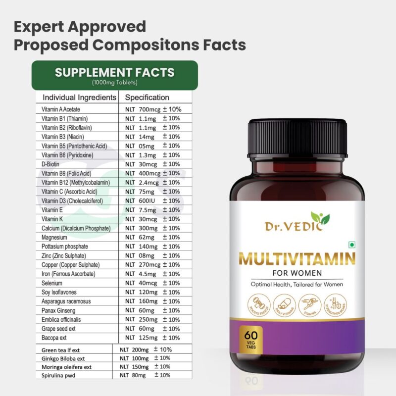 Dr. Vedic Multivitamin Women Tablets - 60 Tabs