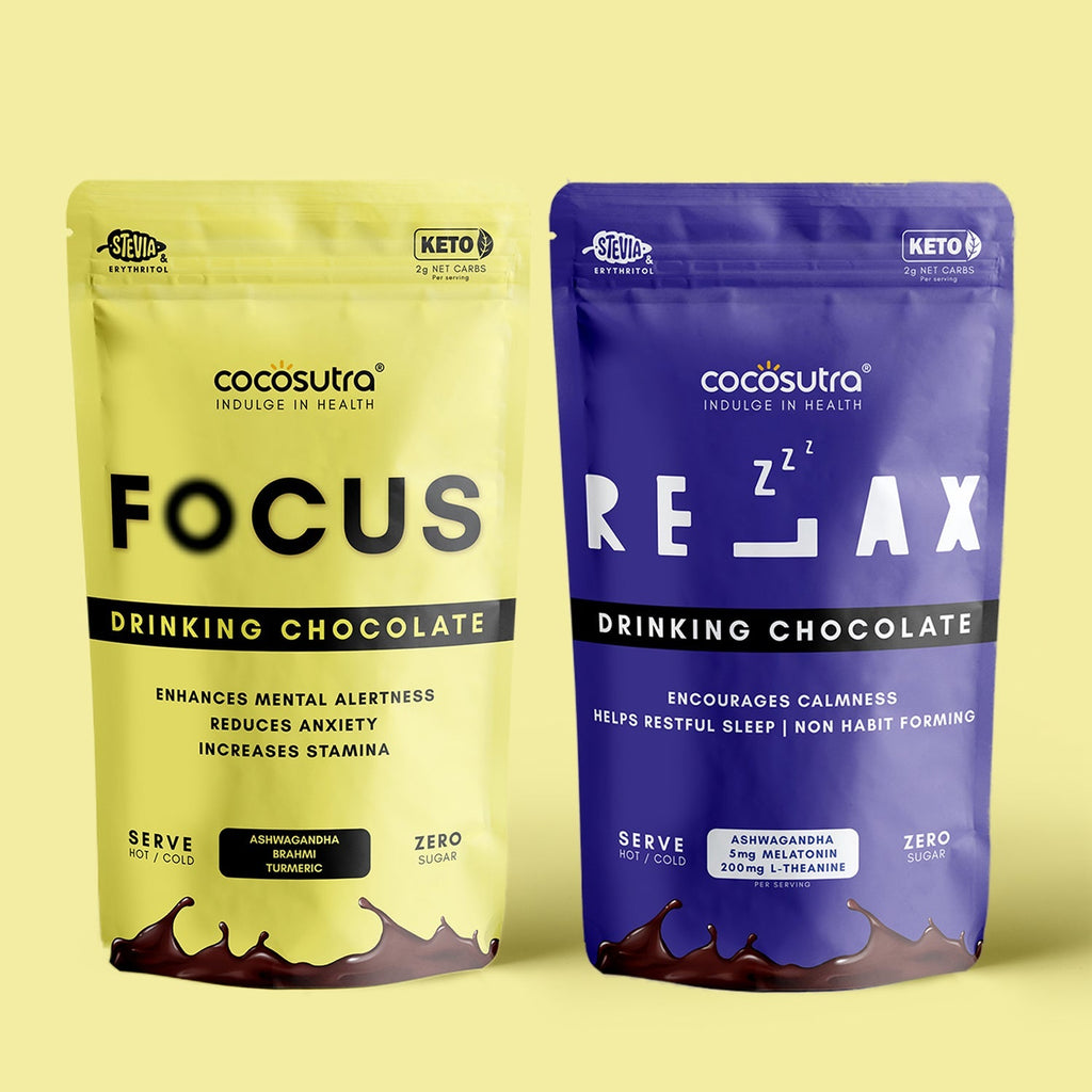 Cocosutra Focus & Relax Sugar Free Drinking Chocolate Mix - 200 gms