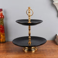 Black Ceramic Double Layer Platter