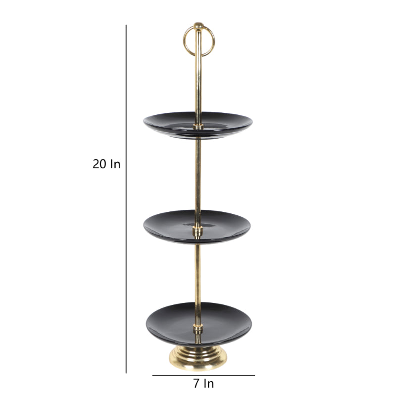 Three Layer Black Ceramic Platter