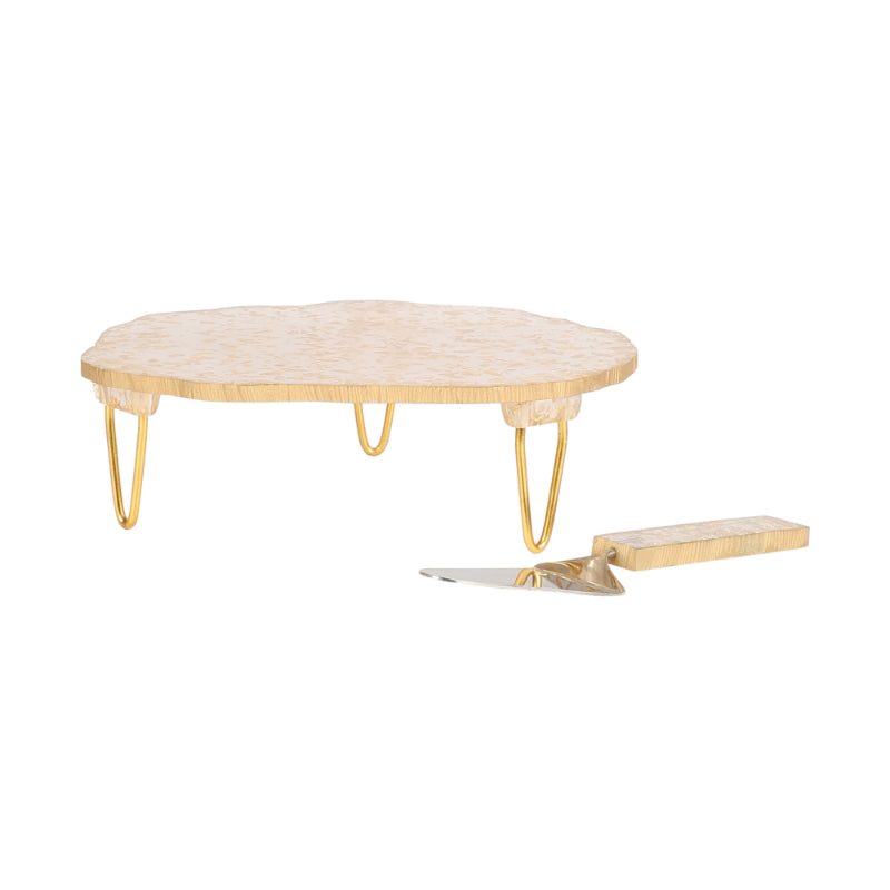 Flex Resin Cake Platter & Server | Set of 2 | Multiple Colors