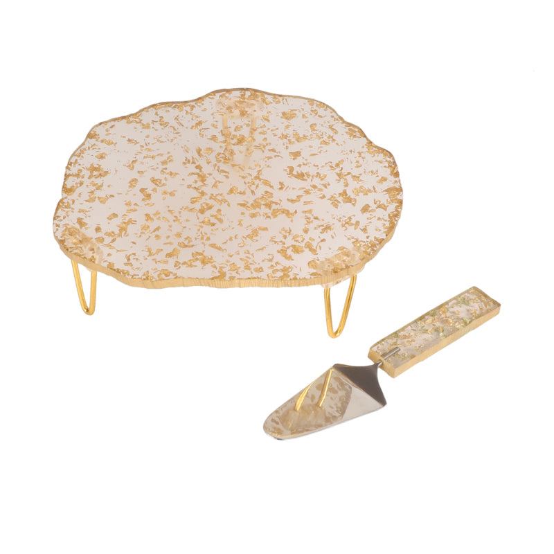 Flex Resin Cake Platter & Server | Set of 2 | Multiple Colors