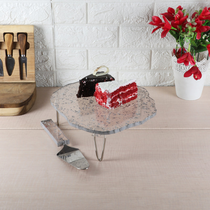 Flex Resin Cake Platter & Server | Set of 2 | Multiple Colors