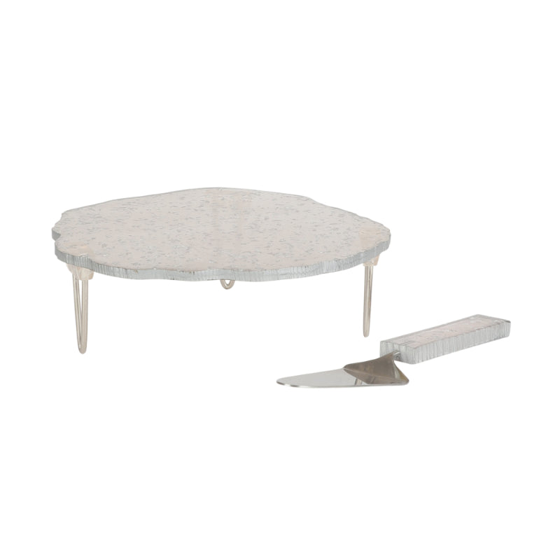 Flex Resin Cake Platter & Server | Set of 2 | Multiple Colors