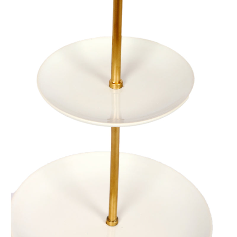 White & Gold Double Layer Detachable Ceramic Platter