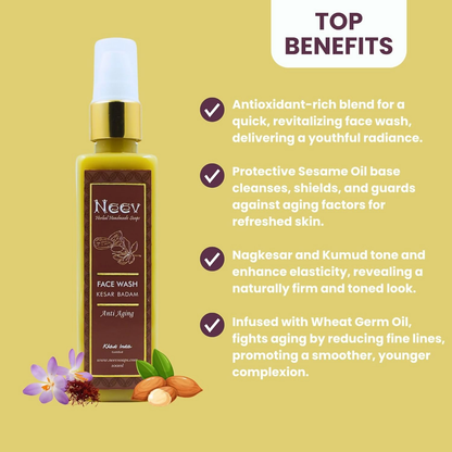 Neev Herbal Handmade Soaps Anti Ageing Kesar Badam Face Wash