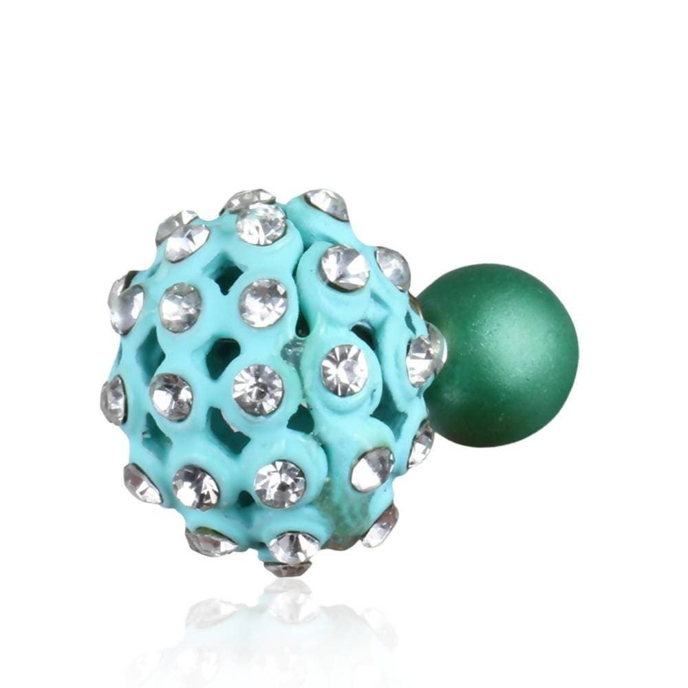 Trendoo Jewelry Gold-Polished Stylish Blue Studs