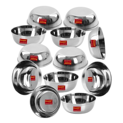 Sumeet Stainless Steel Heavy Gauge Bowl/Wati set with Mirror Finish