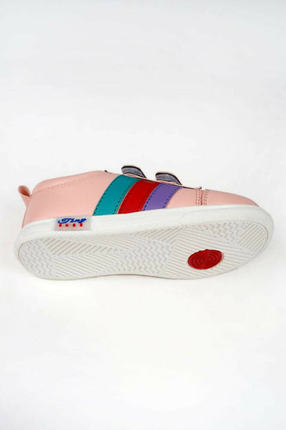 Tiny Bugs For Boys & Girls Double Velcro Sneakers - Pink