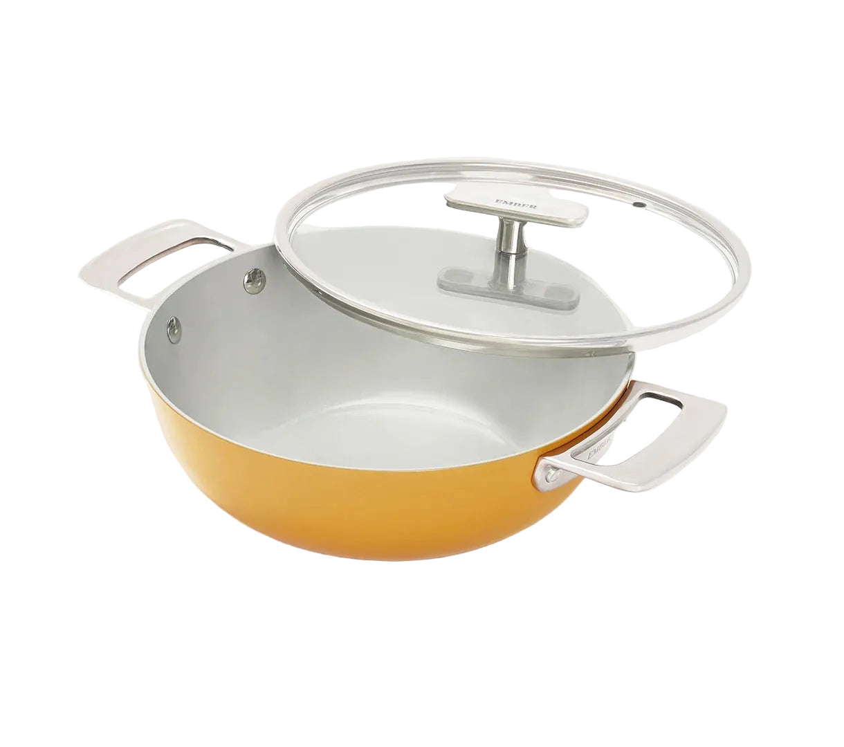 Ember Kadai 24cm Benares Gold Stainless Steel Handle Ceramic Non-Stick