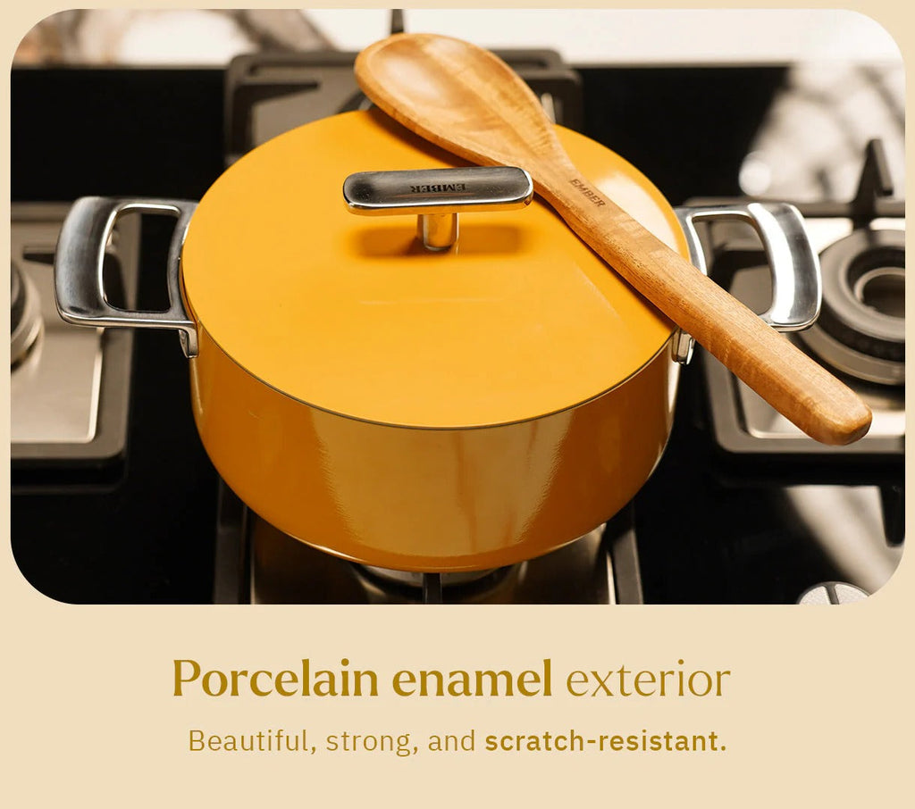 Ember Mini Dutch Oven 20cm Benares Gold Stainless Steel Handle Ceramic Non-Stick